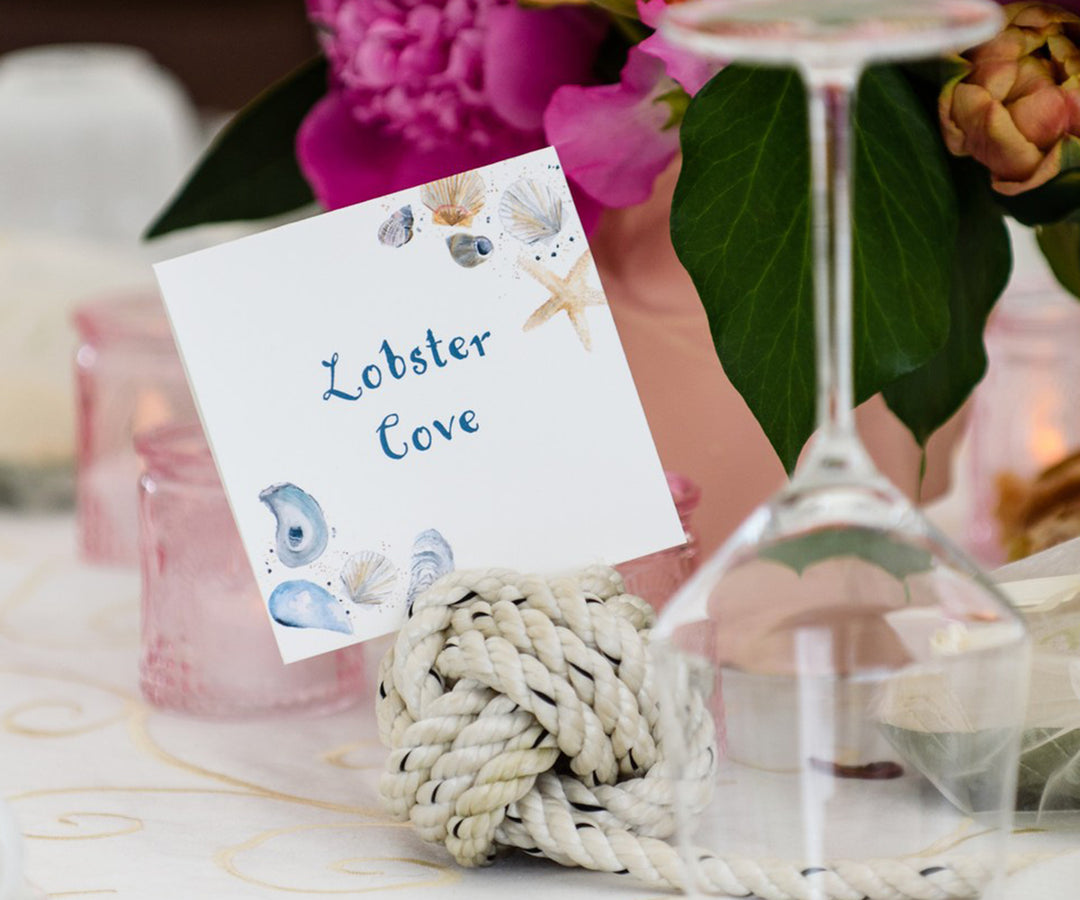 Scallop shell table number Melissa Mullen