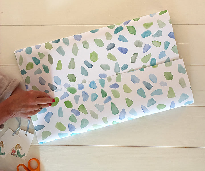 Sea Glass 2-sided Gift Wrap