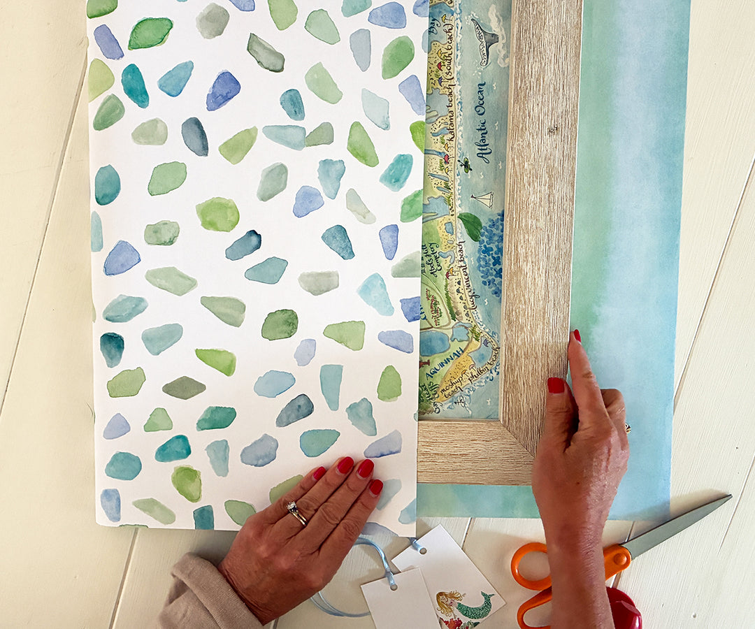 Sea Glass 2-sided Gift Wrap