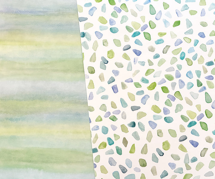 Sea Glass 2-sided Gift Wrap