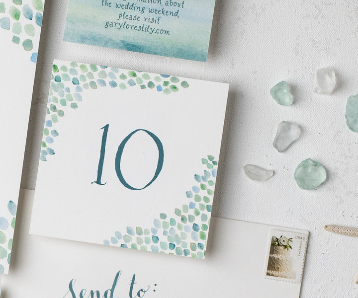 Sea Glass table number