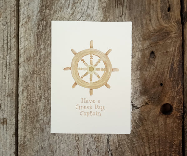 ships wheel captain card