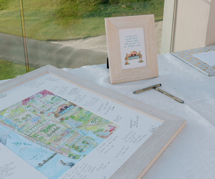 Map of Naples, Florida sign in board