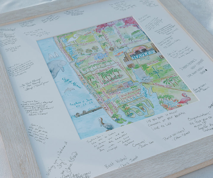 Map of Naples, Florida sign in board