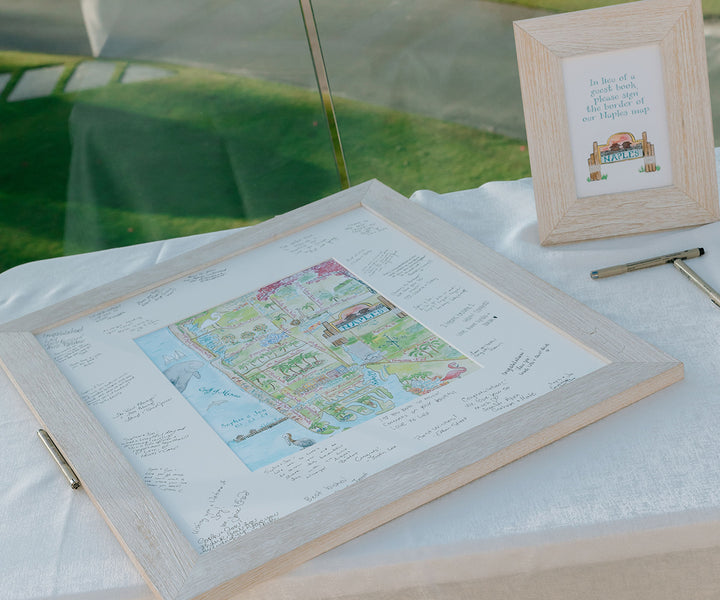 Map of Naples, Florida sign in board