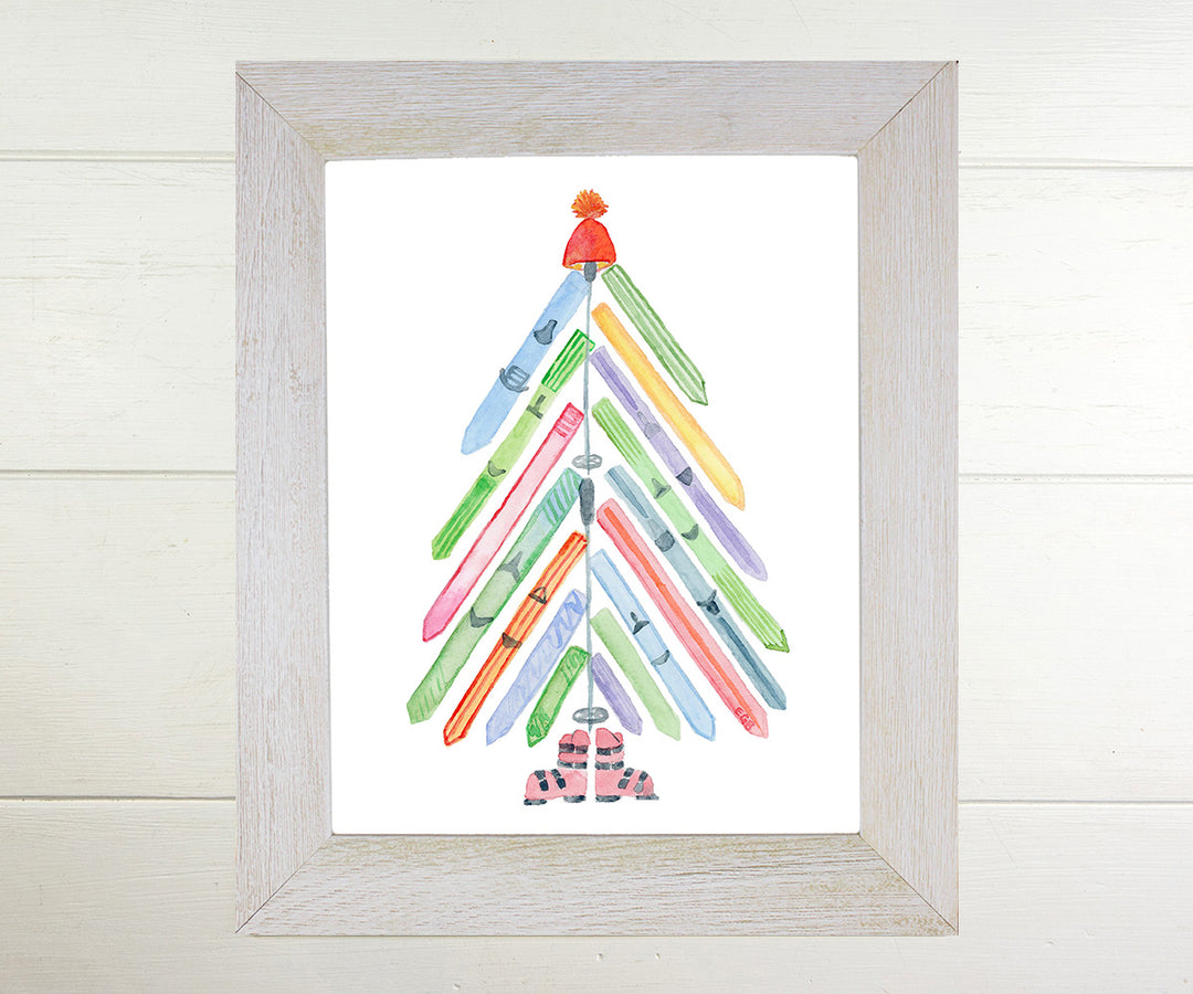 Ski Tree Christmas Print