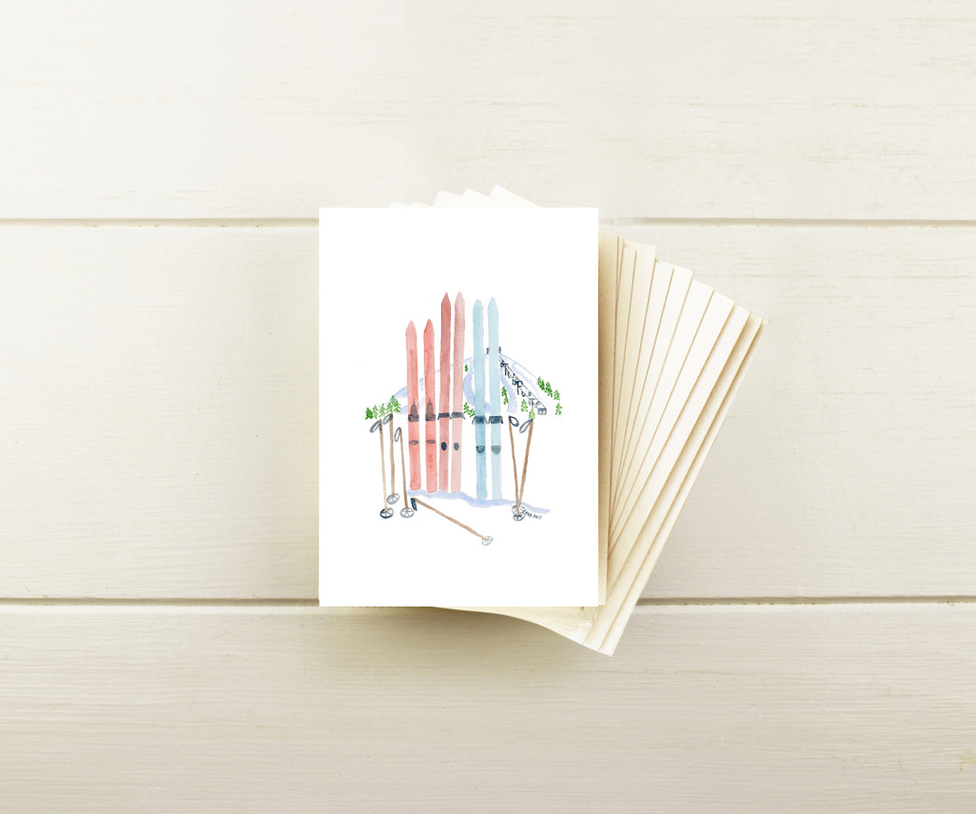 Skis Note Cards