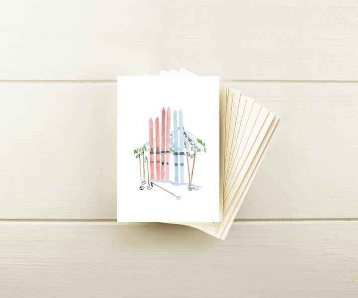 Skis Note Cards