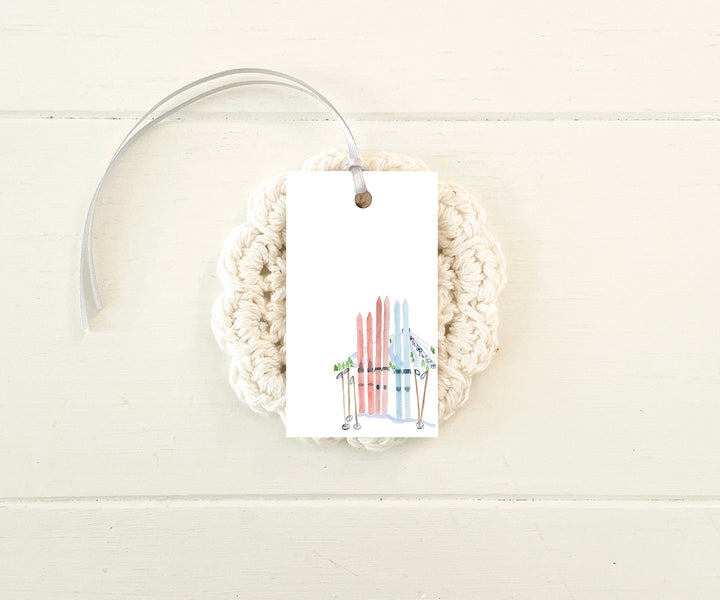 Skis Holiday Gift Tags