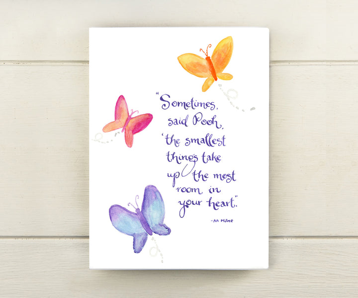 Smallest Things Pooh Quote Card