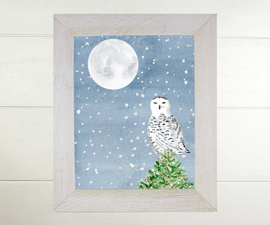Snowy Owl Christmas Print – El's Cards snowy-owl-christmas-print-el-s-cards
