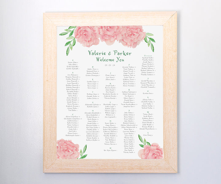 Peony with Greens Seating Chart