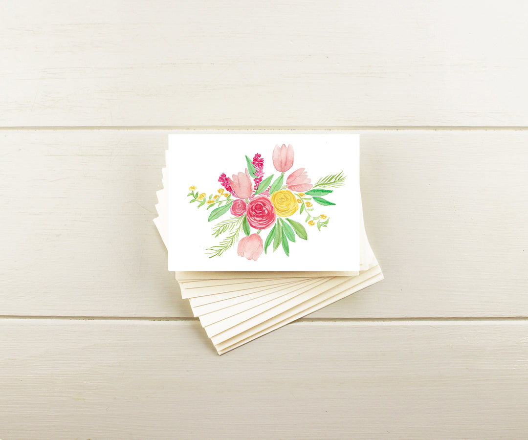 Spring Mixed Flowers Note Cards