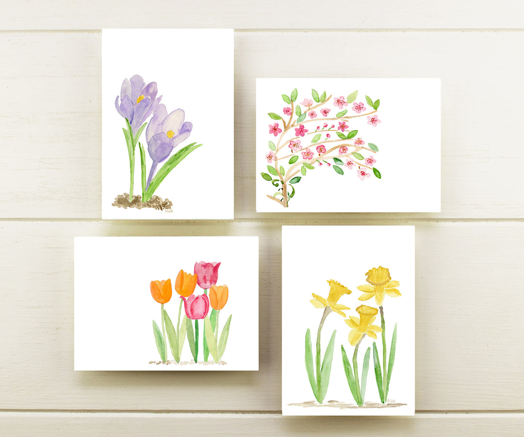 Spring Flowers Note Cards