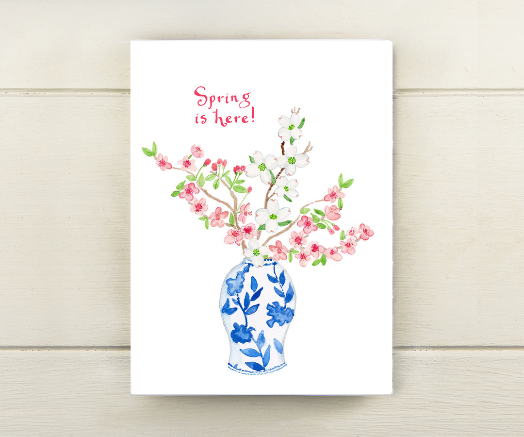 Spring Ginger Jar Bouquet Card