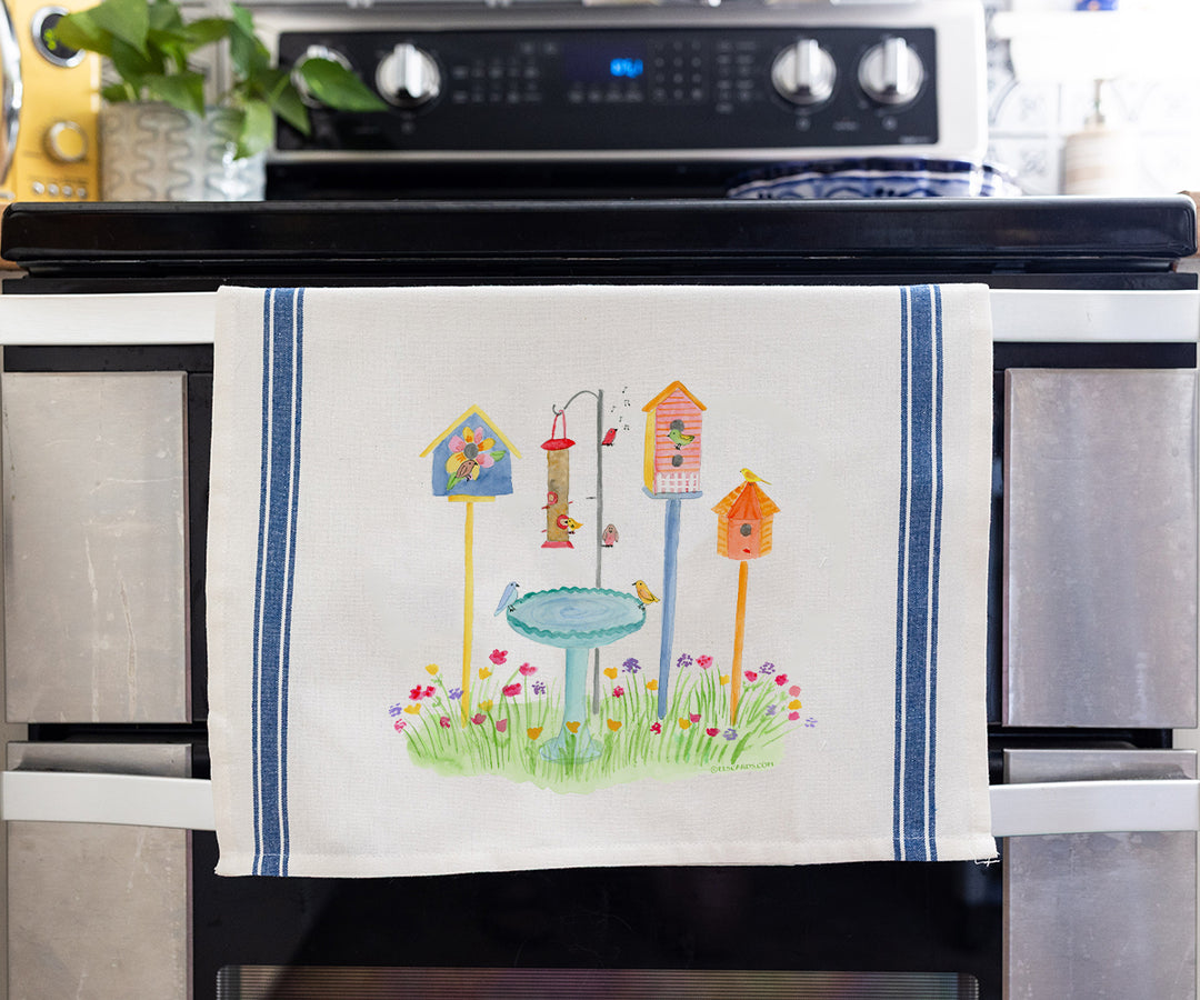 Spring Birds Tea Towel
