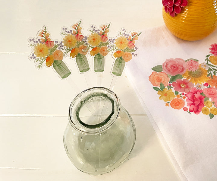 Spring Bouquet Acrylic Stir Sticks