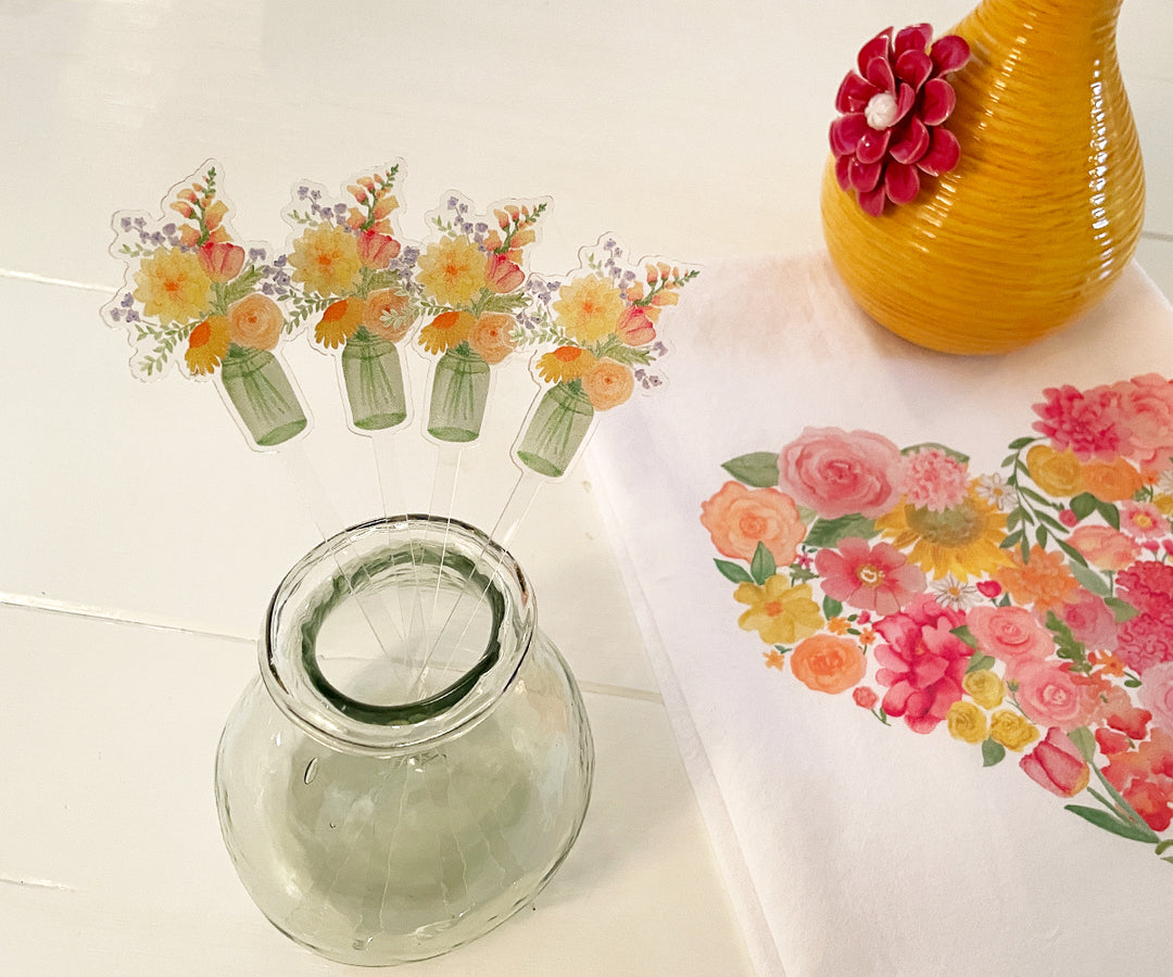 Spring Bouquet Acrylic Stir Sticks