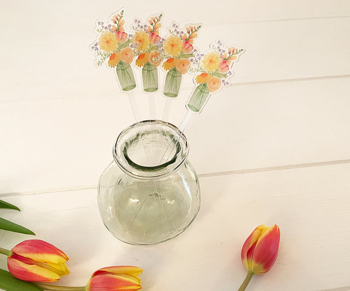 Spring Bouquet Acrylic Stir Sticks