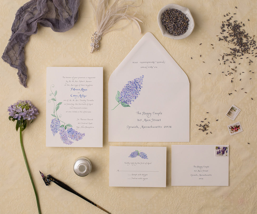 Spring Lilac Wedding invitation