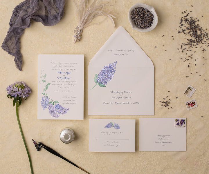 Spring Lilac Wedding invitation