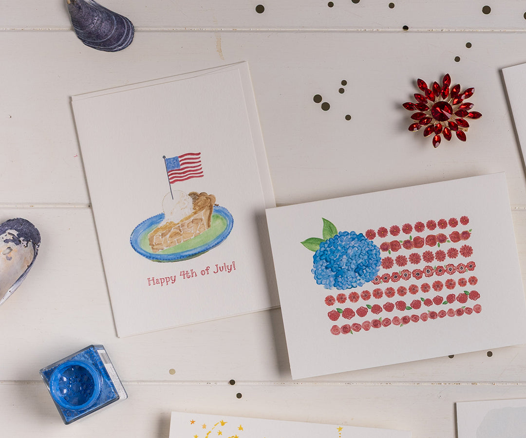 Apple Pie 4th of July Card