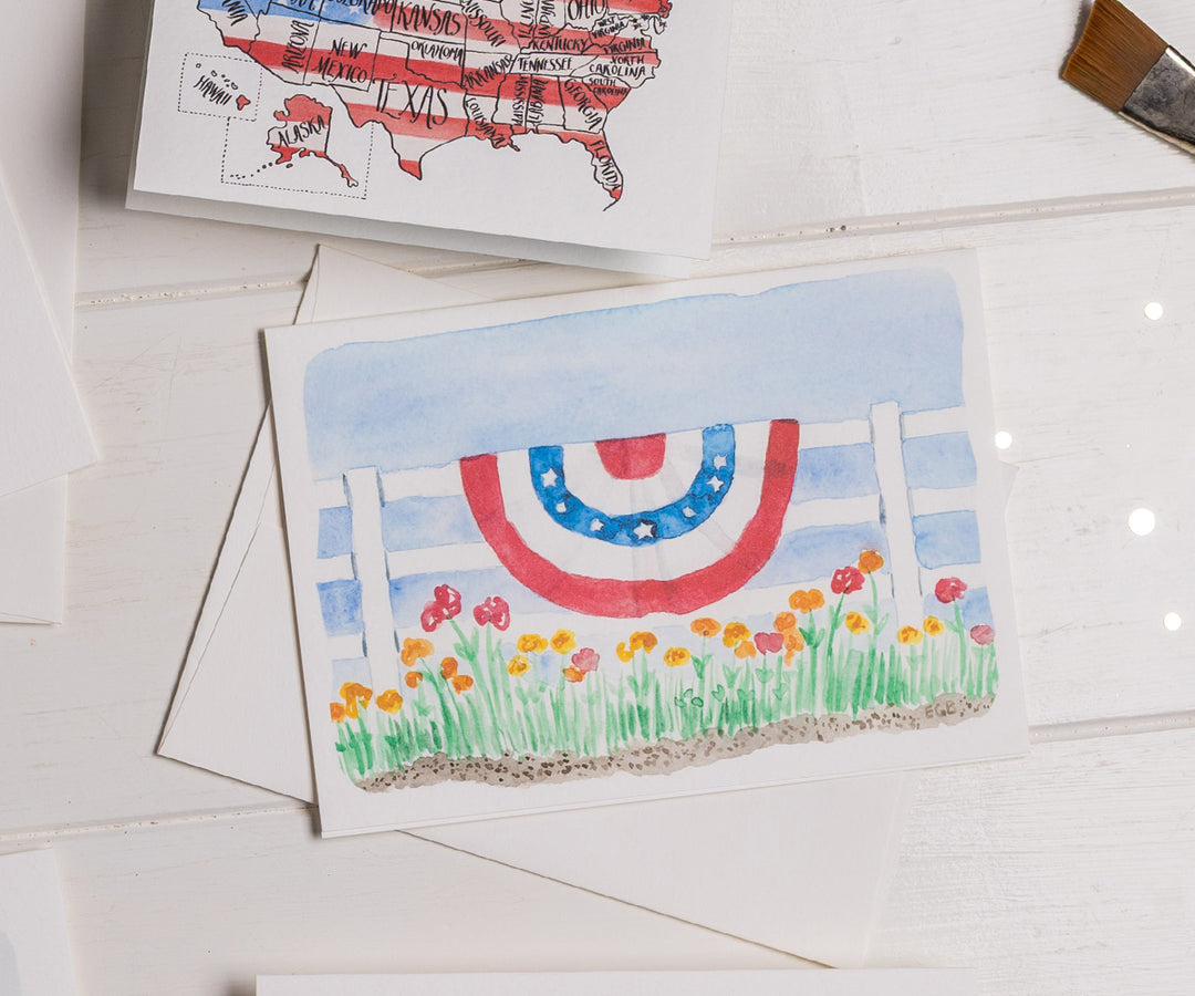 Bunting Fence Card