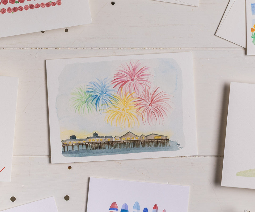 Fireworks at the Pier Card