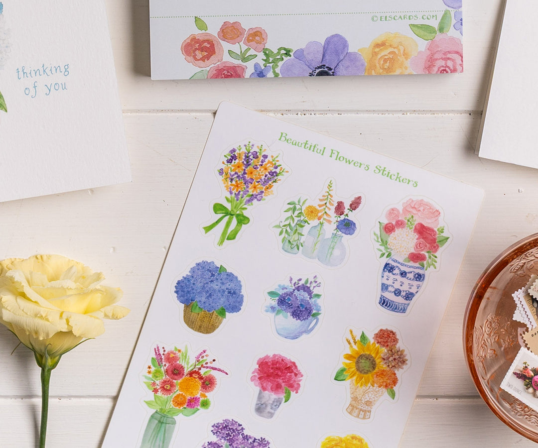 Beautiful Flowers Sticker Sheet