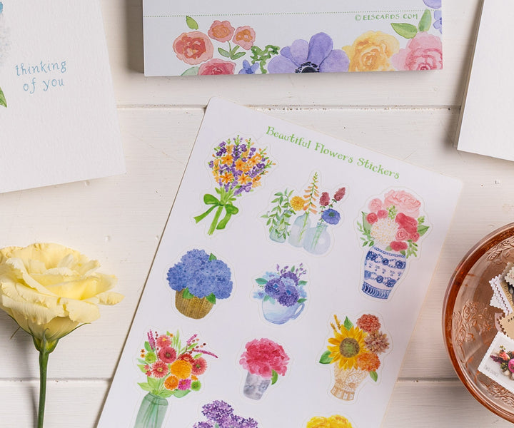 Beautiful Flowers Sticker Sheet
