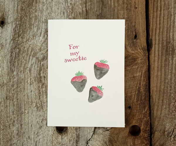 Chocolate covered strawberries card
