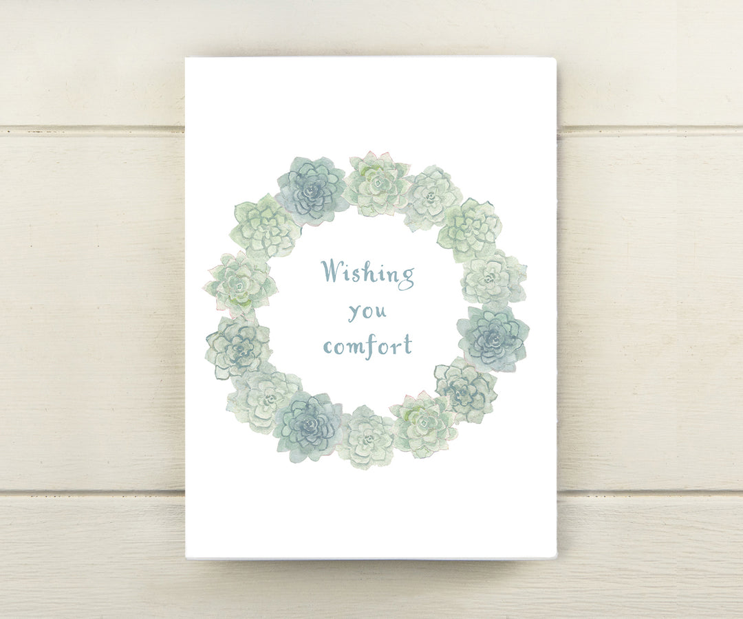 watercolor succulent wreath Succulent Wreath Sympathy Card