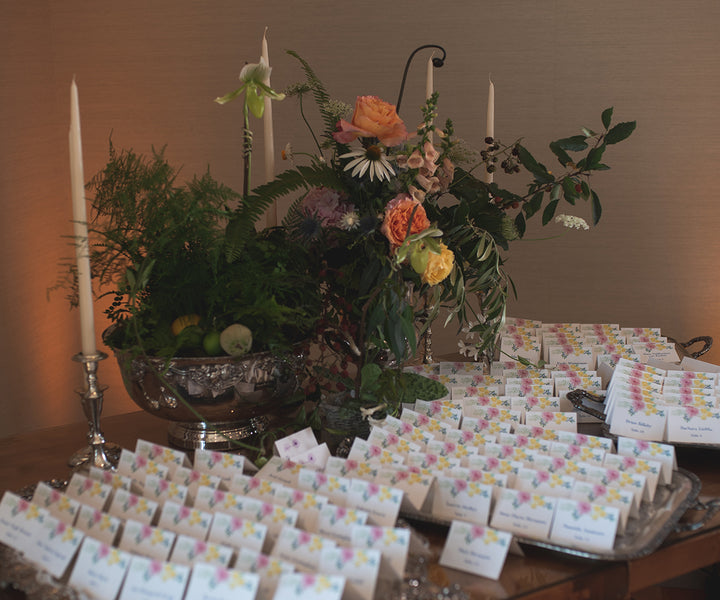 Summer Flowers & Berries place card photo by North Glow Photography
