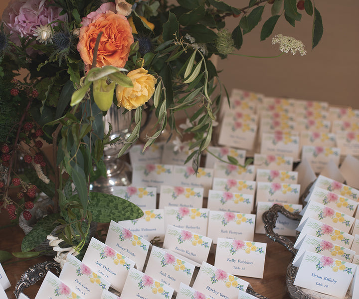 Summer Flowers & Berries place card photo by North Glow Photography