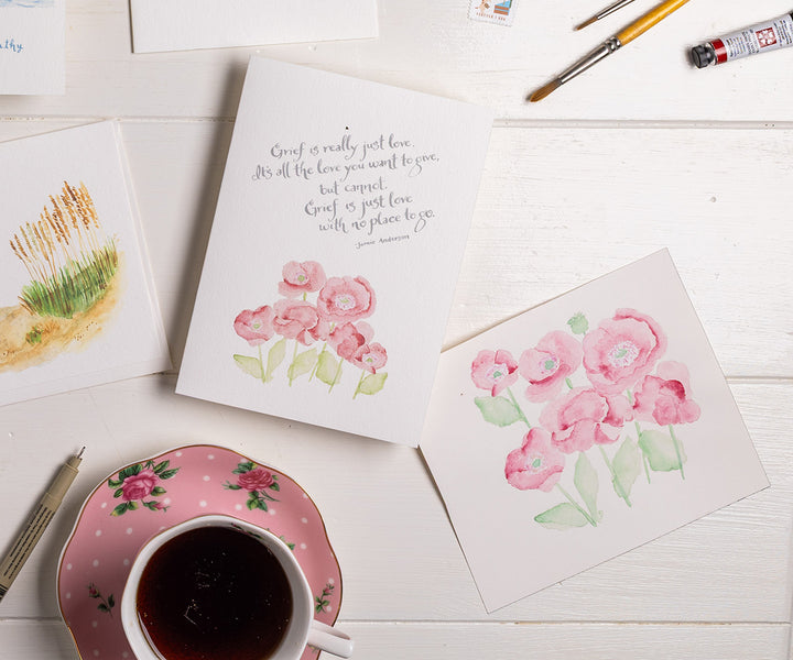 Red Poppies Sympathy Card