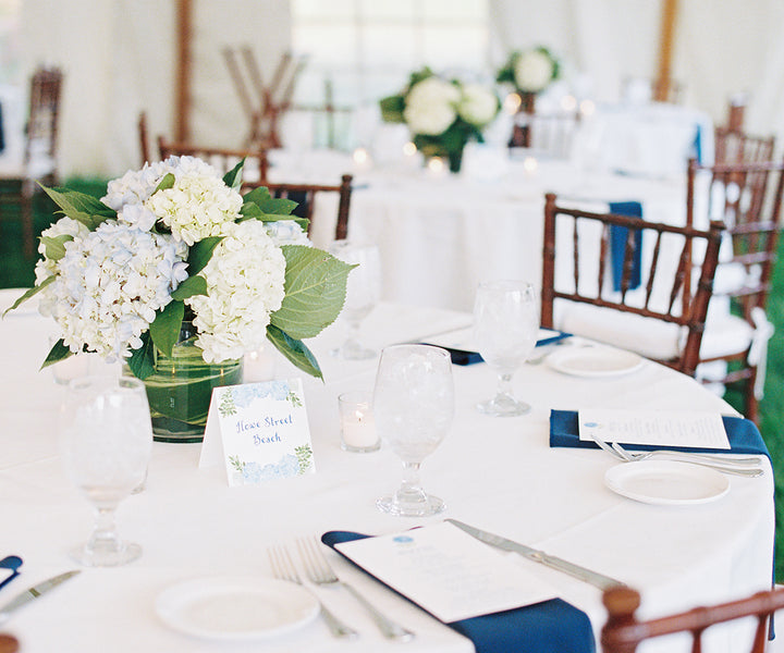Hydrangea with Greens Table Number