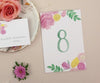 River View floral table number