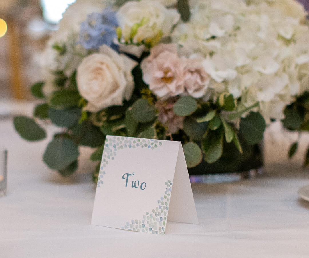 Sea Glass wedding table number