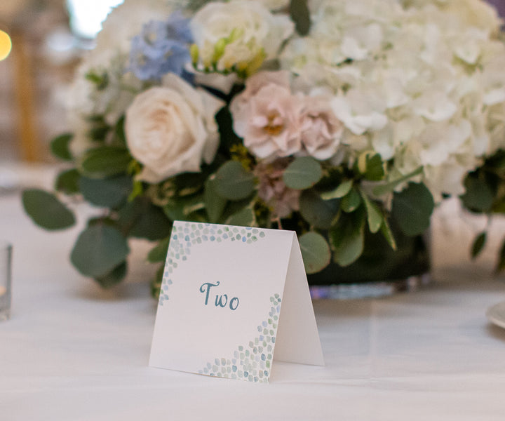 Sea Glass wedding table number
