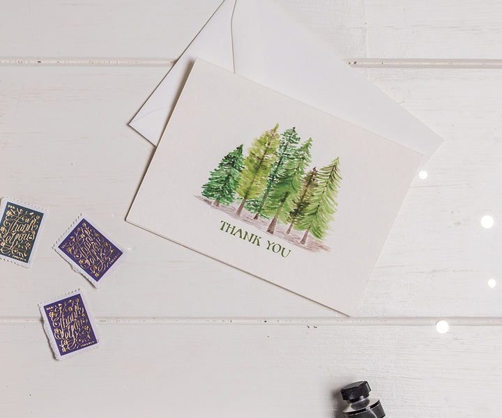 Evergreens Thank You Note Cards