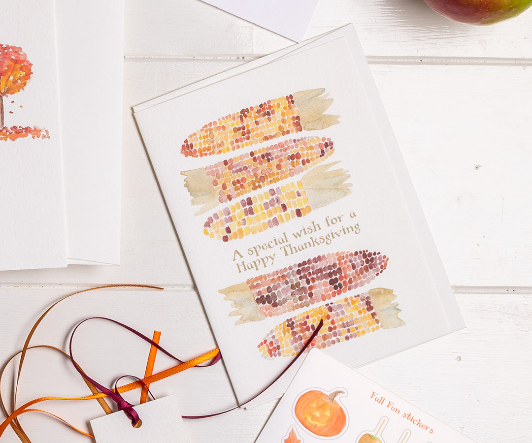 Autumn Corn Thanksgiving Card