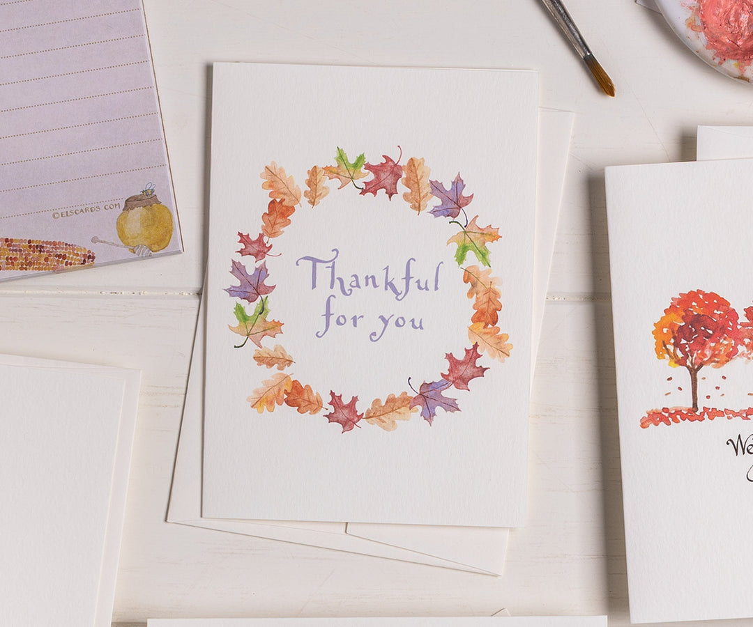 Fall Leaf Wreath Card