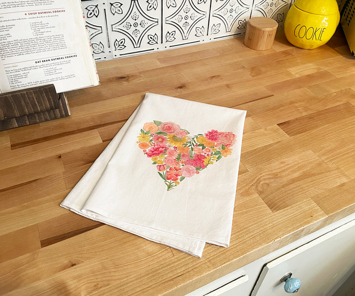 Heart Bouquet Tea Towel