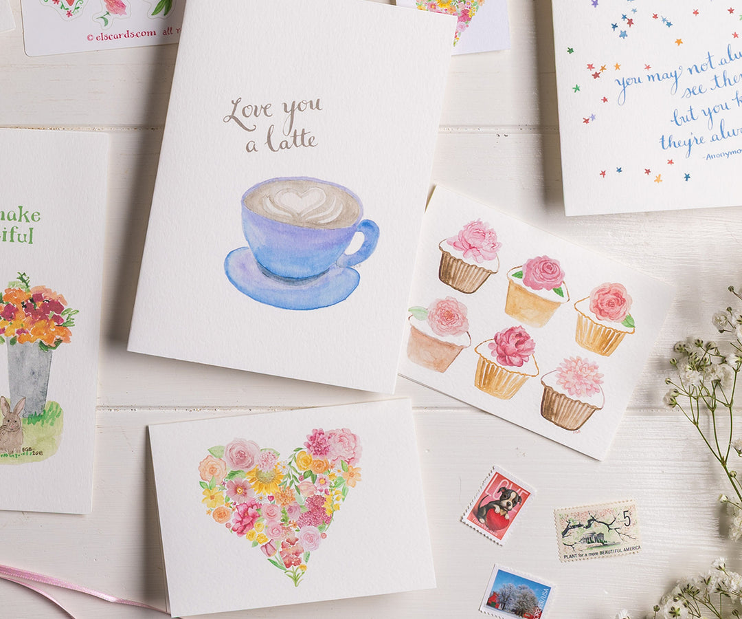 Heart Bouquet Floral Note Cards