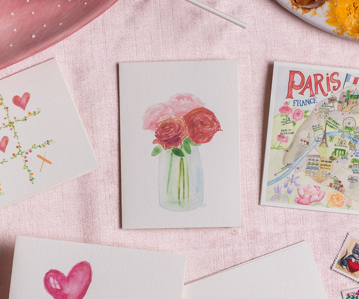 Jar of Roses Note Cards