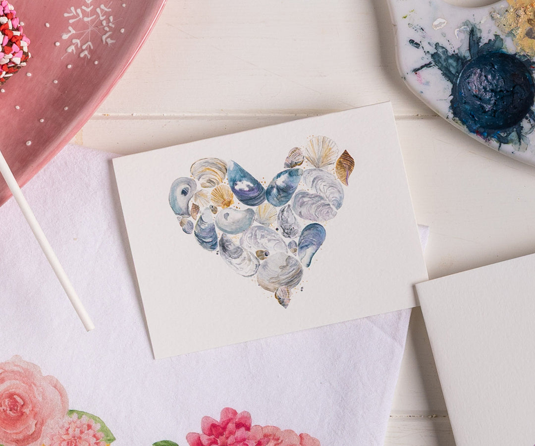 Shell Heart Note Cards