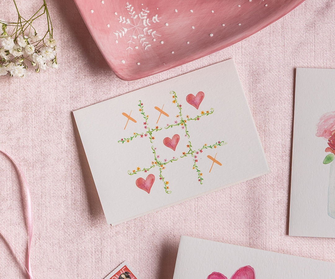 Tic Tac Toe Valentine Note Cards