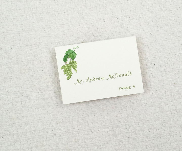 vineyard wedding place card