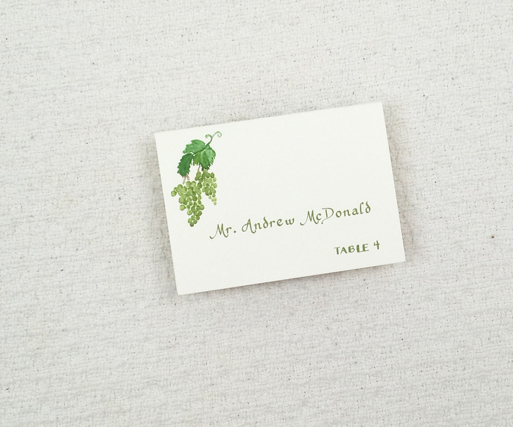 vineyard wedding place card