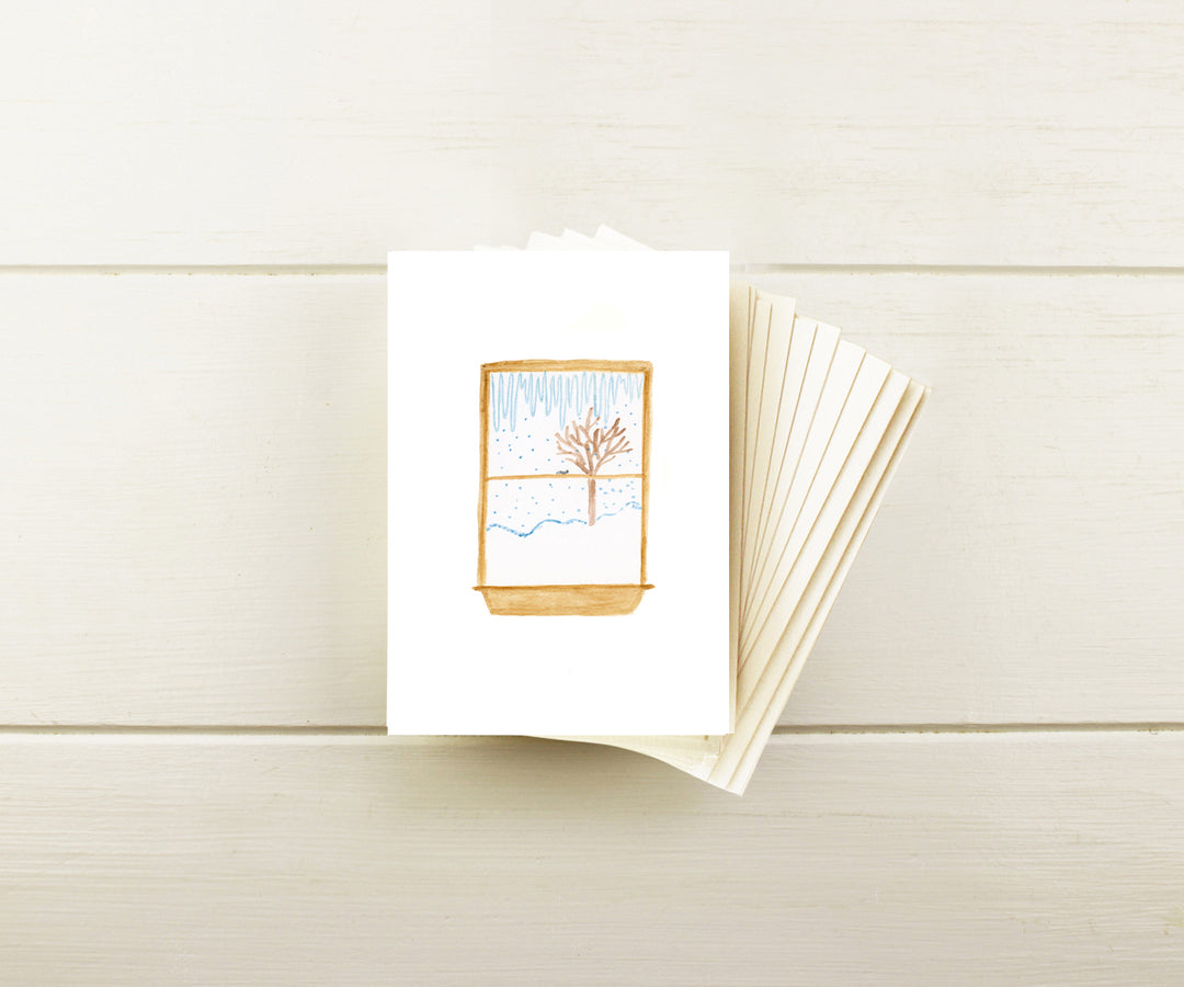 2005 Vintage Snowy Window Note Cards